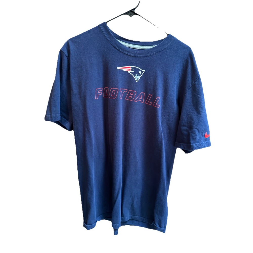 Nike New England Patriots T-Shirt Athletic Cut Navy Blue Mens Size XL NFL Tee